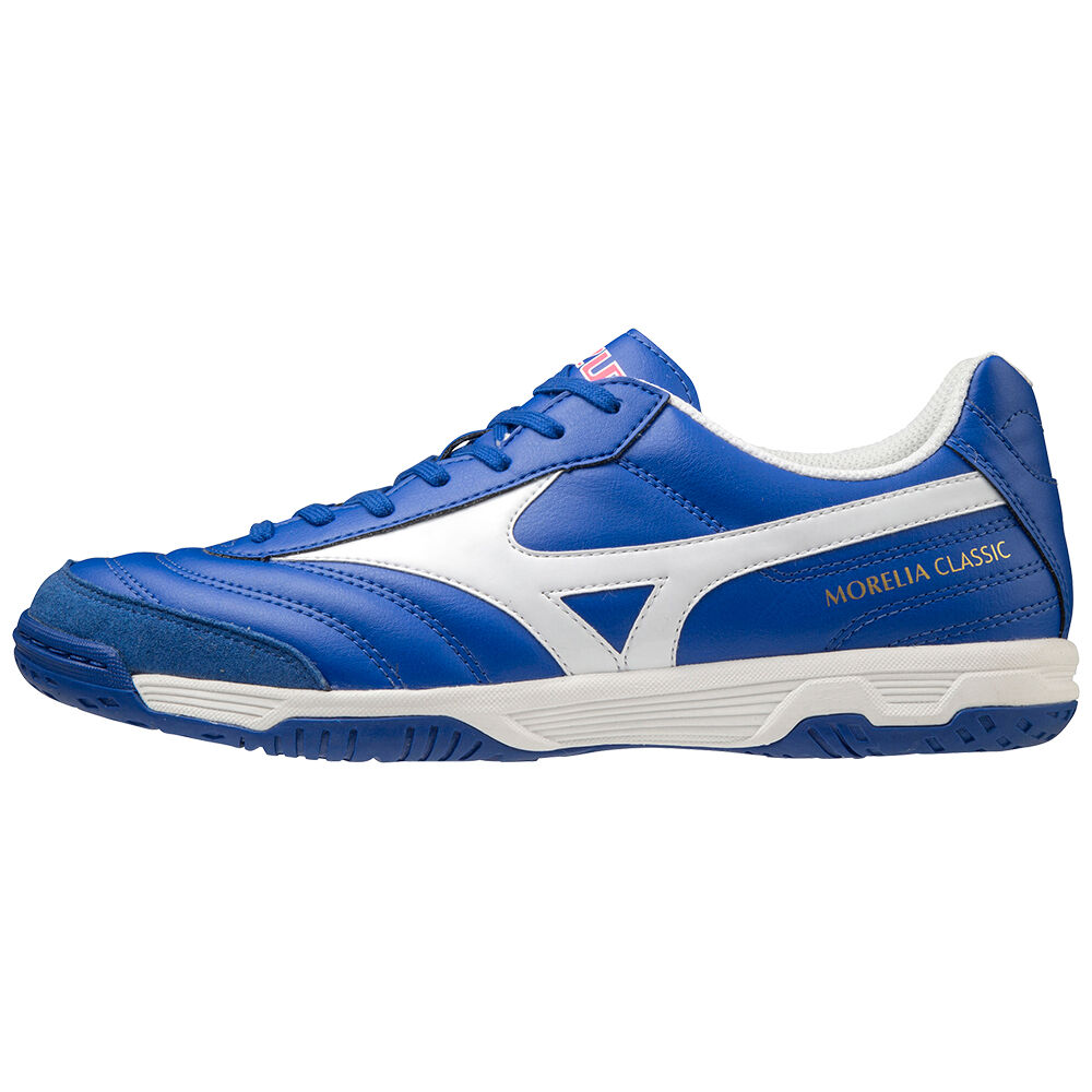 Zapatos De Futbol Mizuno Morelia Sala Classic IN Para Hombre Azules/Blancos 1268075-EW